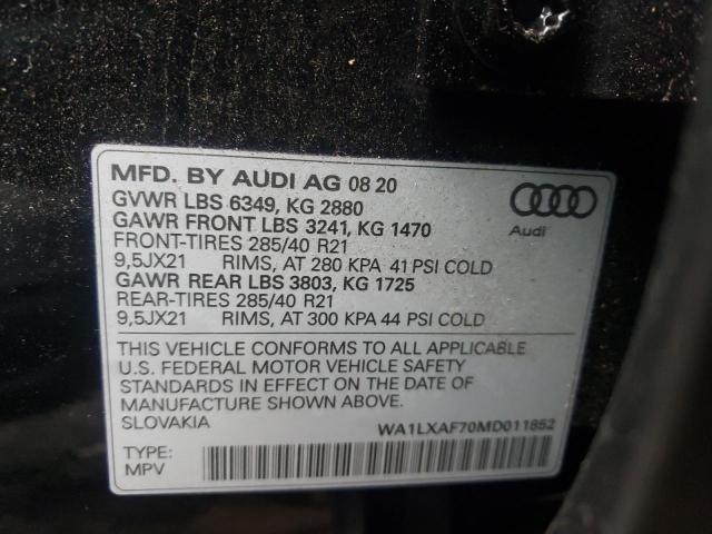 VIN WA1LXAF70MD011852 2021 Audi Q7, Premium Plus no.10