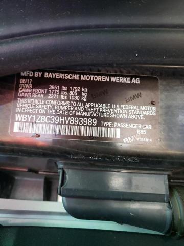 2017 BMW I3 REX WBY1Z8C39HV893989