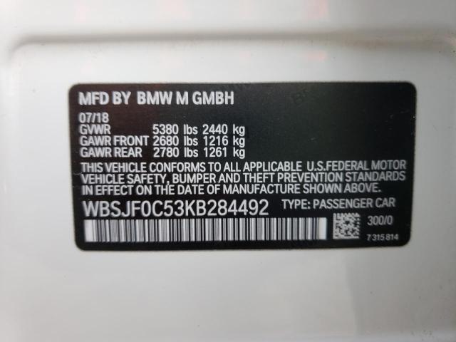 2019 BMW M5 WBSJF0C53KB284492