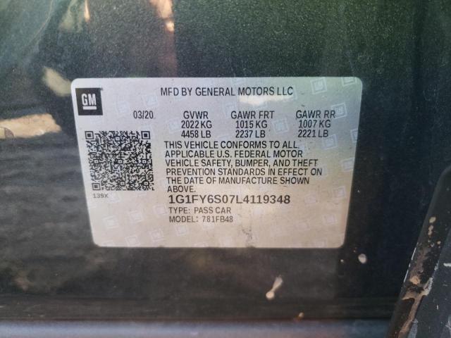 2020 CHEVROLET BOLT EV LT 1G1FY6S07L4119348