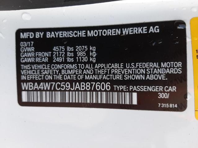 2018 BMW 440I WBA4W7C59JAB87606