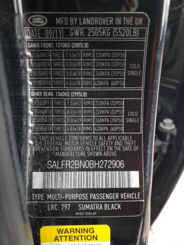 2011 LAND ROVER LR2 HSE SALFR2BN0BH272906