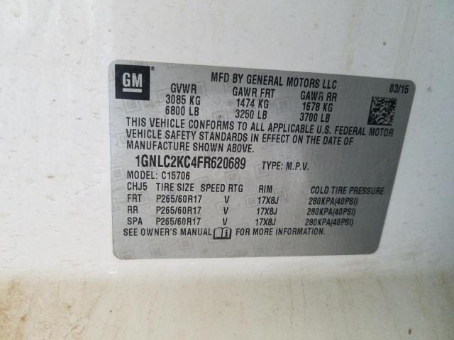 2015 CHEVROLET TAHOE POLI 1GNLC2KC4FR620689