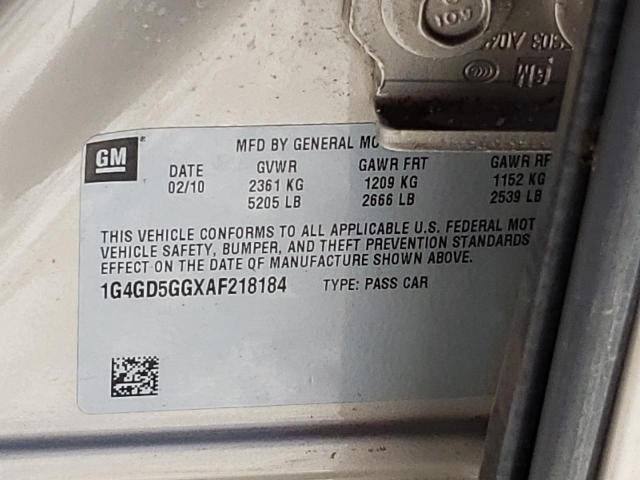 2010 BUICK LACROSSE C 1G4GD5GGXAF218184