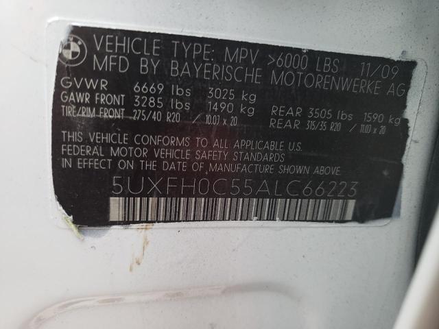 2010 BMW X6 HYBRID 5UXFH0C55ALC66223