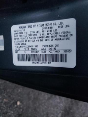 2010 INFINITI G37 BASE JN1CV6EK5AM101365