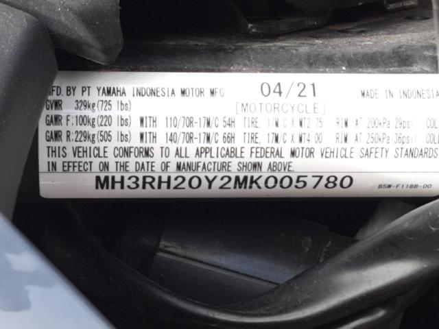 2021 YAMAHA MT-03 MH3RH20Y2MK005780