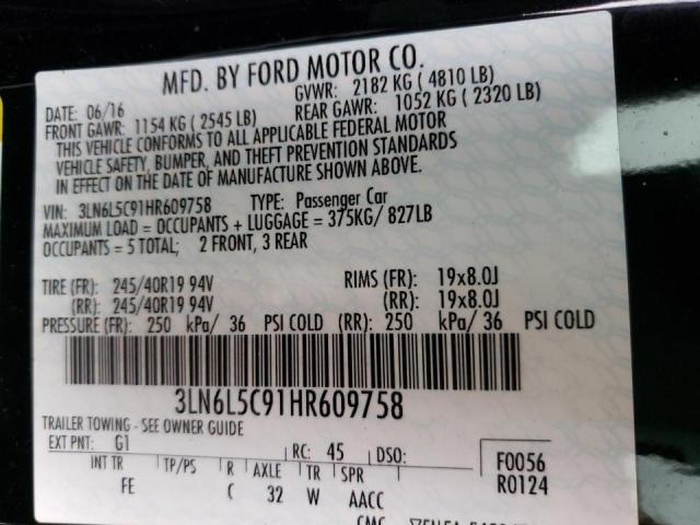 2017 LINCOLN MKZ SELECT 3LN6L5C91HR609758