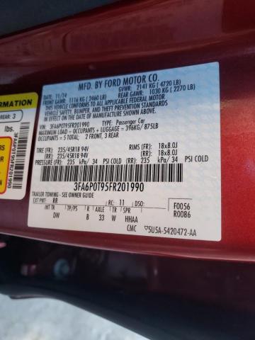 3FA6P0T95FR201990 Ford Fusion Se 2015. Фото: 9