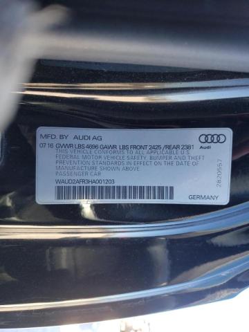 2017 AUDI A5 SPORT WAUD2AFR3HA001203