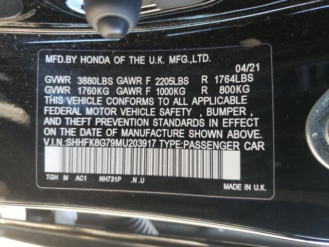 2021 HONDA CIV TYPE R SHHFK8G79MU203917