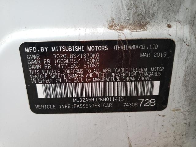 2019 MITSUBISHI MIRAGE LE ML32A5HJ2KH011413