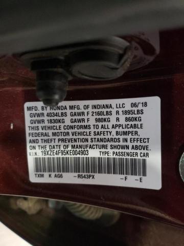 2019 HONDA INSIGHT TO 19XZE4F95KE004903