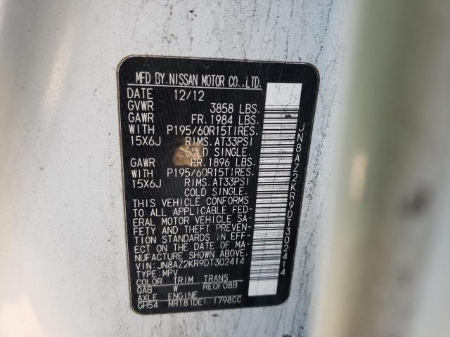 2013 NISSAN CUBE S JN8AZ2KR9DT302414