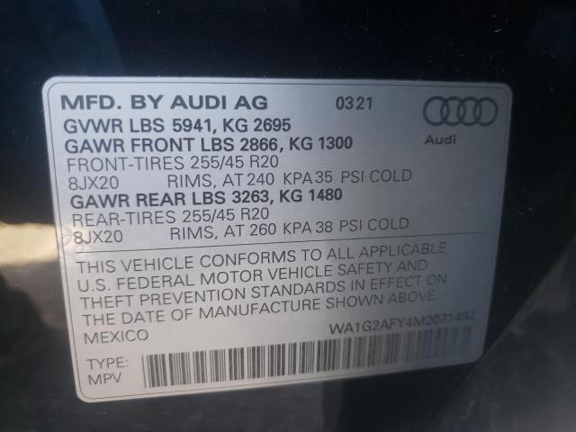 2021 AUDI Q5 E PREMI WA1G2AFY4M2071492