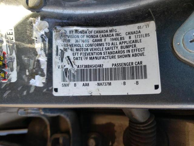 2011 HONDA CIVIC VP 2HGFA1F38BH543482