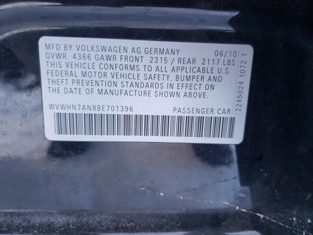 2011 VOLKSWAGEN CC LUXURY WVWHN7AN8BE701396