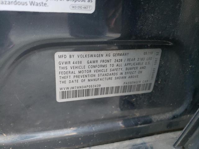 2010 VOLKSWAGEN PASSAT KOM WVWJM7AN3AP053439