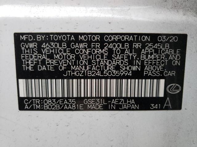 2020 LEXUS IS 350 F-S JTHGZ1B24L5035994