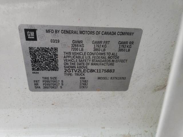2019 GMC SIERRA LIM 2GTV2LEC8K1175883