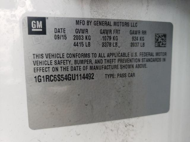 VIN 1G1RC6S54GU114492 2016 Chevrolet Volt, LT no.10