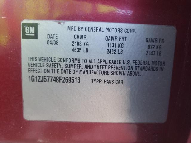1G1ZJ57748F269513 Chevrolet Malibu 2Lt 2008. Фото: 9