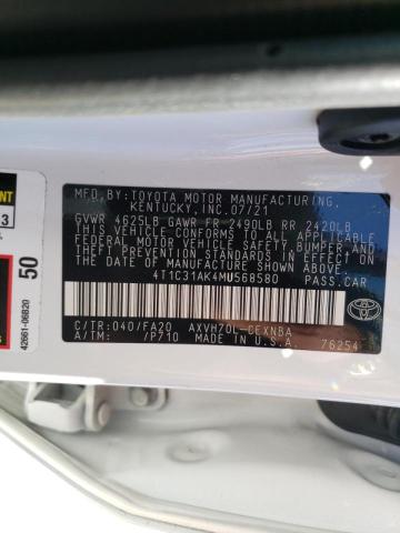 2021 TOYOTA CAMARY 4T1C31AK4MU568580