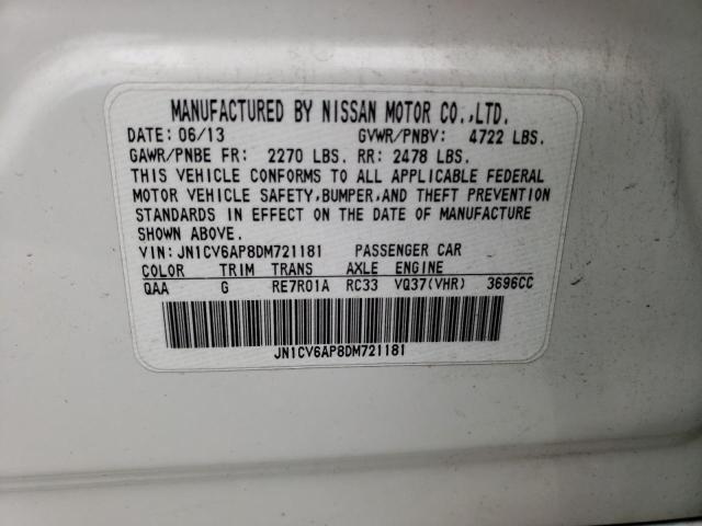 2013 INFINITI G37 BASE JN1CV6AP8DM721181