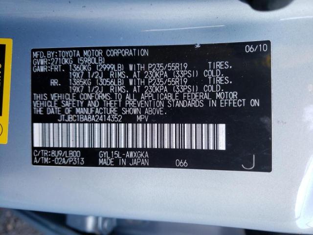 2010 LEXUS RX 450 JTJBC1BA8A2414352