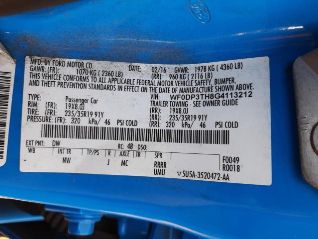 2016 FORD FOCUS RS WF0DP3TH8G4113212