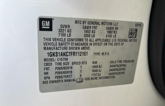 2015 GMC YUKON SLE 1GKS1AKC7FR112161