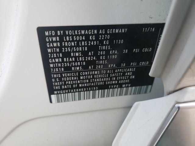 2017 VOLKSWAGEN TIGUAN SPO WVGUV7AX8HK013193
