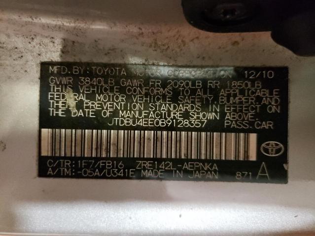2011 TOYOTA COROLLA BA - JTDBU4EE0B9128357