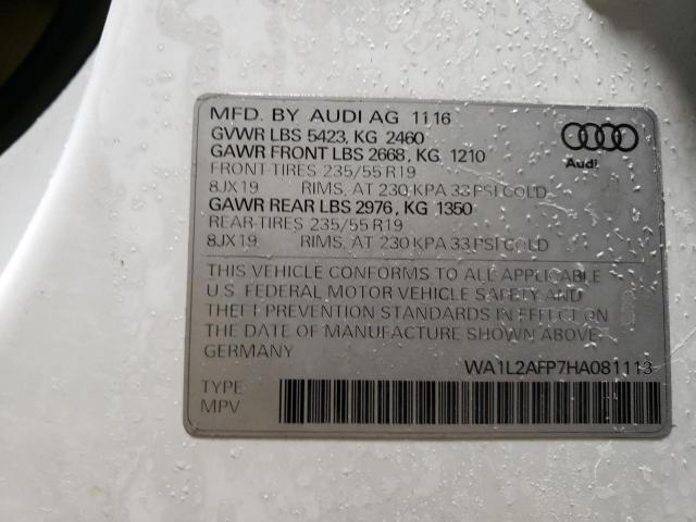 VIN WA1L2AFP7HA081113 2017 Audi Q5, Premium Plus no.10