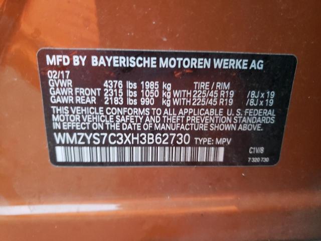 2017 MINI COOPER COU WMZYS7C3XH3B62730