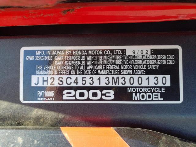 2003 HONDA RVT1000 R JH2SC45313M300130
