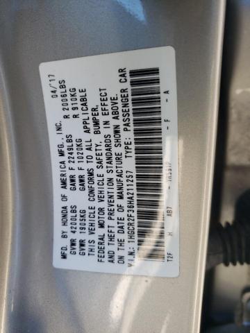 1HGCR2F36HA211257 Honda Accord Lx 2017. Фото: 9
