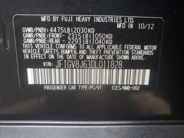 2013 SUBARU IMPREZA WR JF1GV8J63DL011828