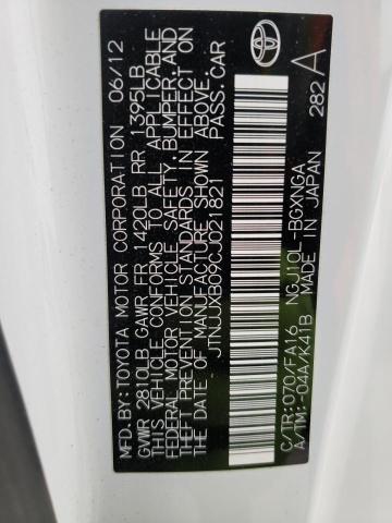 2012 TOYOTA SCION IQ JTNJJXB09CJ021821