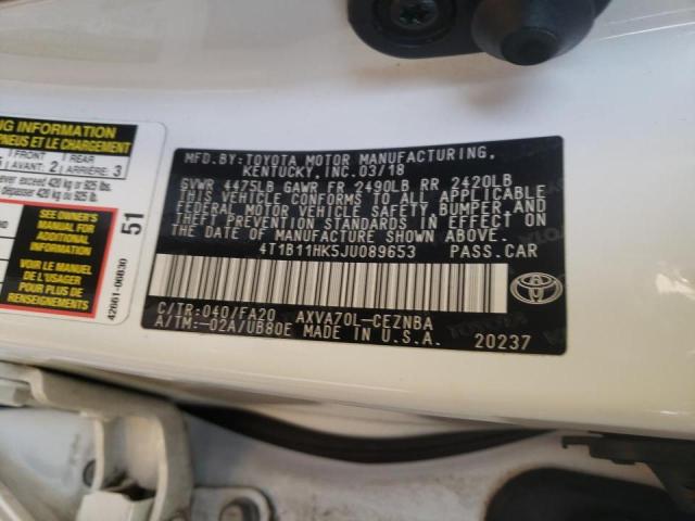 2018 TOYOTA CAMRY L/LE 4T1B11HK5JU089653