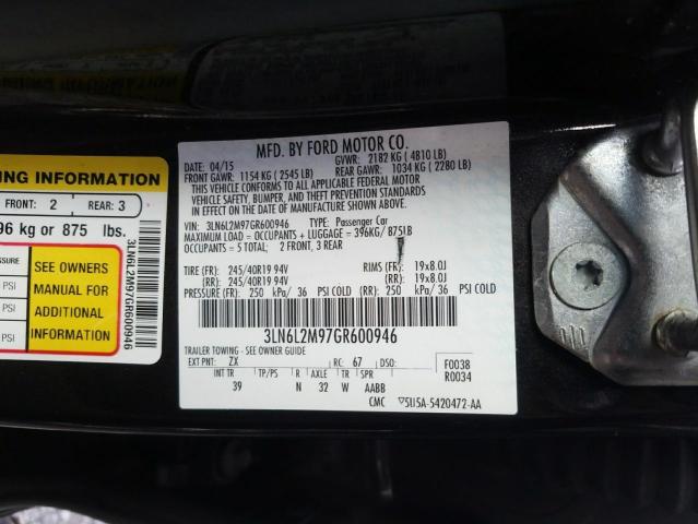 2016 LINCOLN MKZ BLACK 3LN6L2M97GR600946