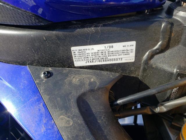 2008 YAMAHA YZFR6 JYARJ16E68A005072