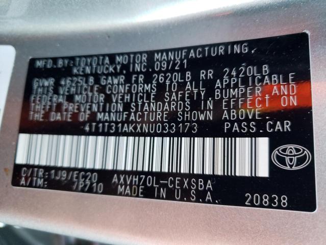 2022 TOYOTA CAMRY NIGH 4T1T31AKXNU033173
