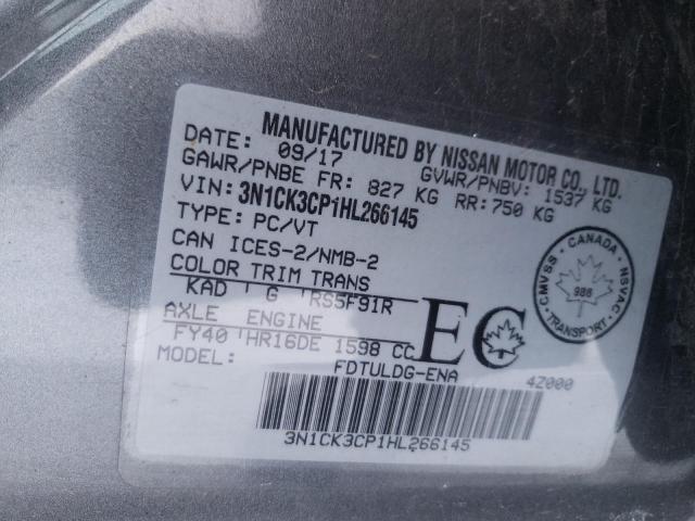 2017 NISSAN MICRA 3N1CK3CP1HL266145