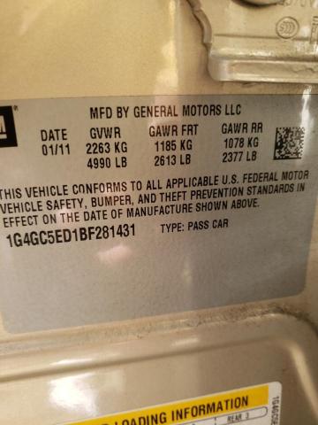 2011 BUICK LACROSSE C 1G4GC5ED1BF281431