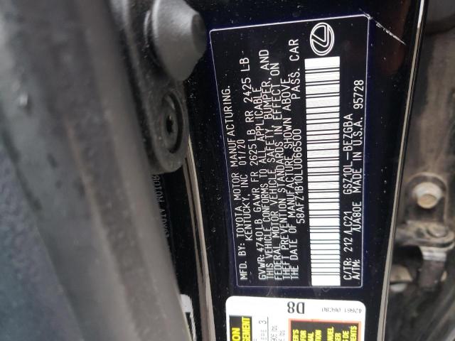 2020 LEXUS ES 350 ULT 58AFZ1B10LU066500