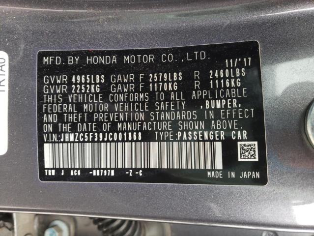 2018 HONDA CLARITY TO JHMZC5F39JC001868