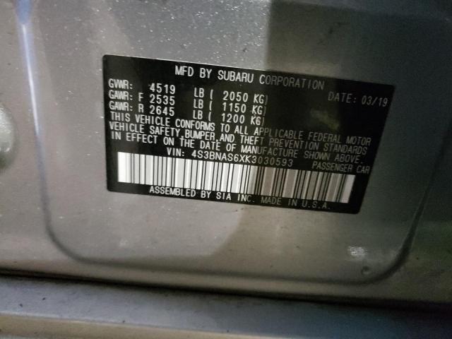 2019 SUBARU LEGACY SPO 4S3BNAS6XK3030593