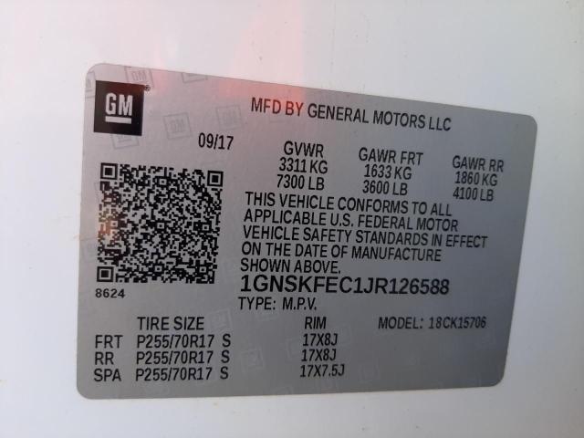 2018 CHEVROLET TAHOE SPEC 1GNSKFEC1JR126588