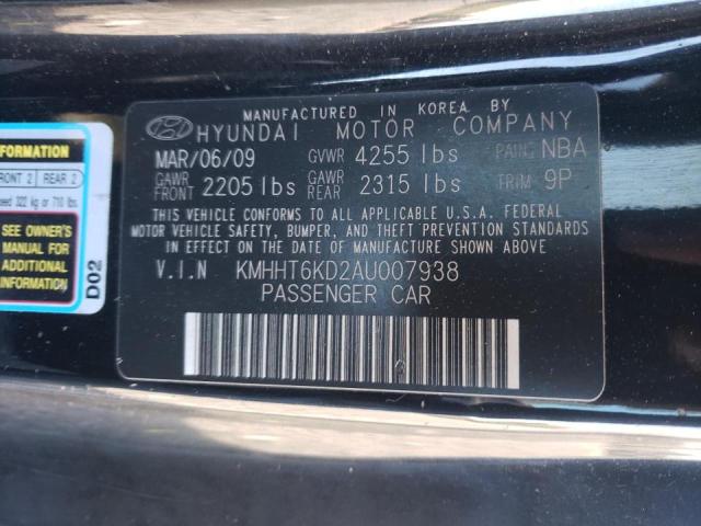 2010 HYUNDAI GENESIS KMHHT6KD2AU007938